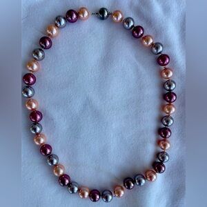 Round Fresh Water Pearls beautiful colors & magnetic clasp